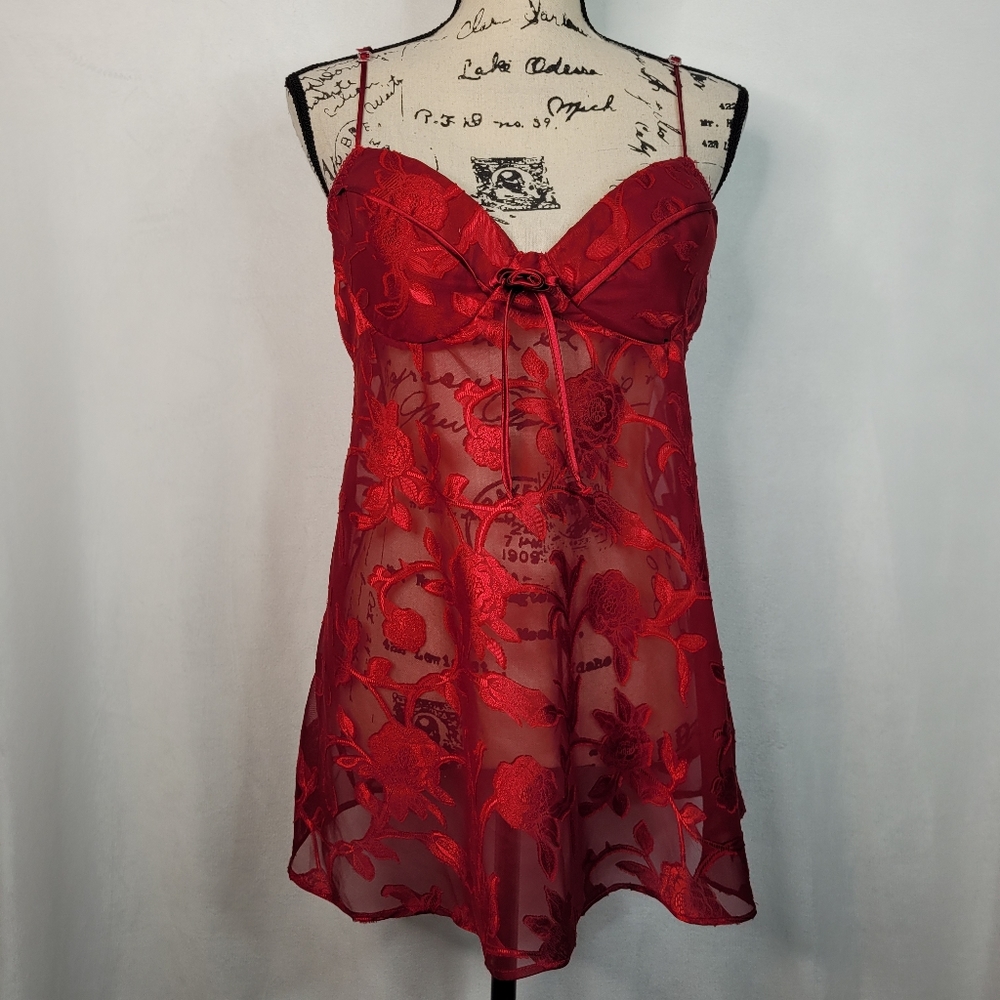 Red Floral Lace Chemise Slip **Bundle 3/$15